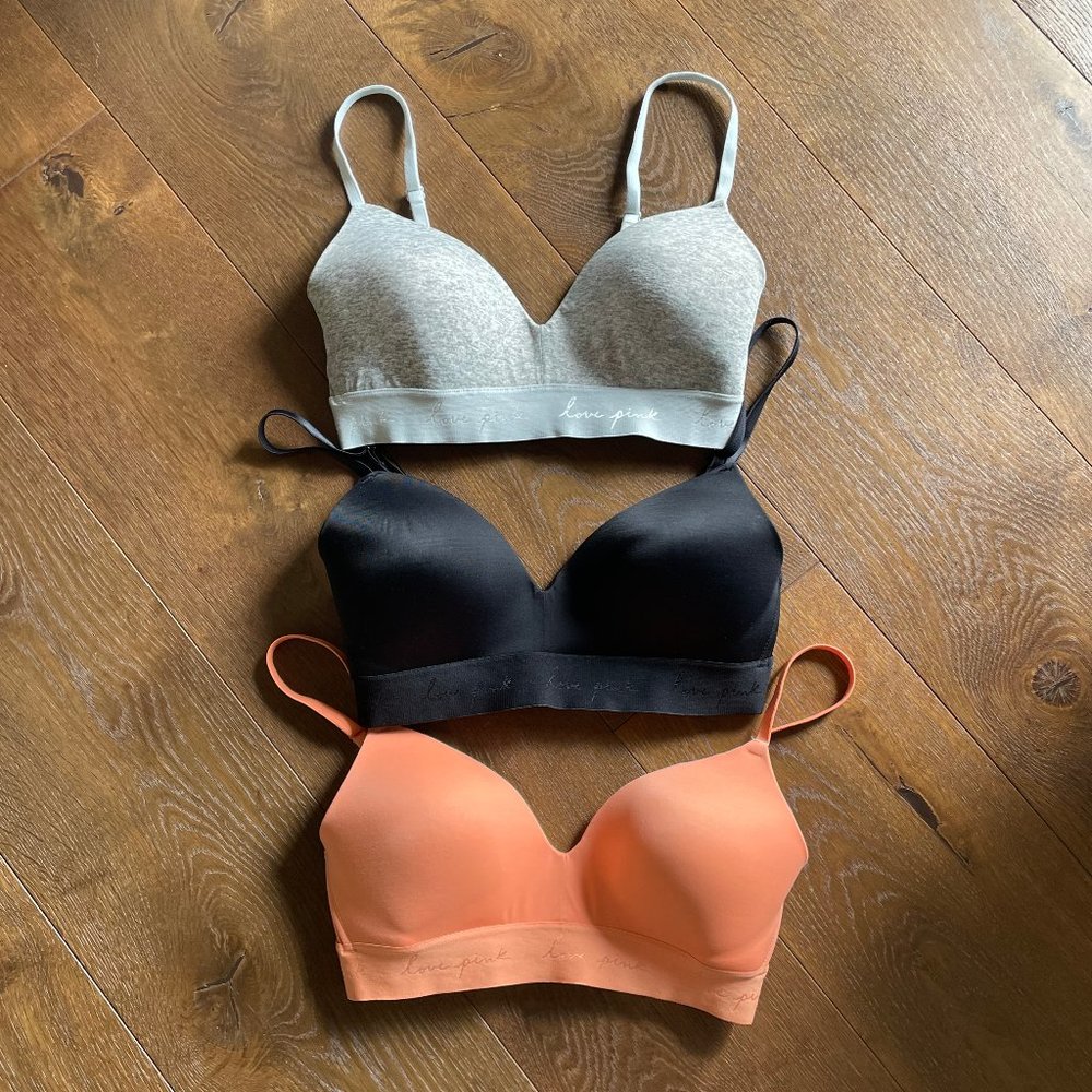 Victoria's Secret Pink Wear Everywhere Wireless Bras Bundle All 32D